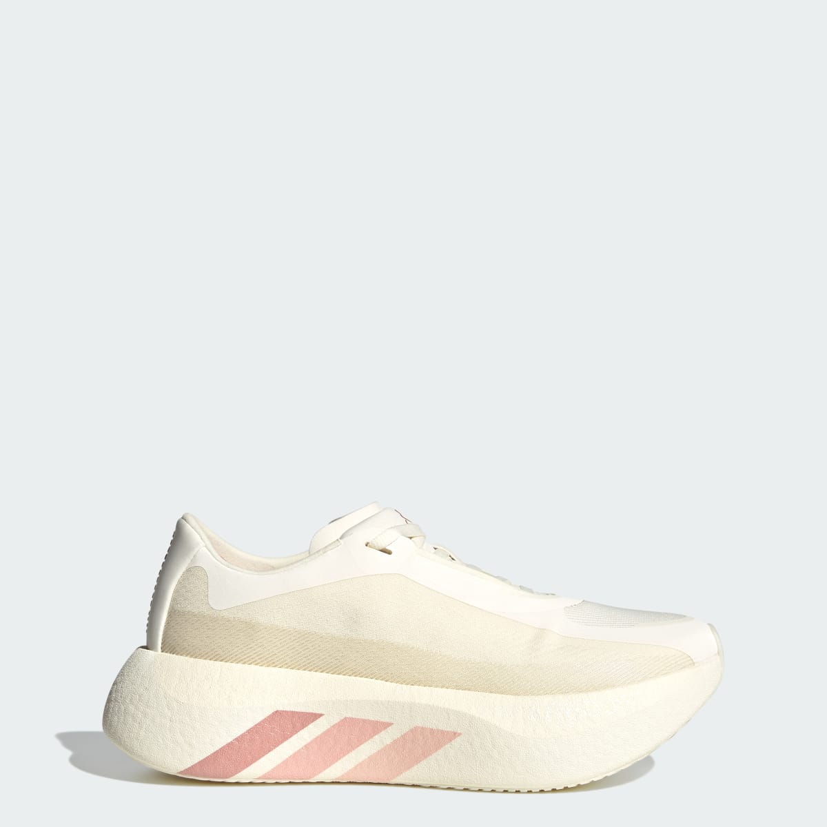 Adidas Hyperboost Edge women's running shoe in Off White/Vapour Pink/Matte Silver - side profile