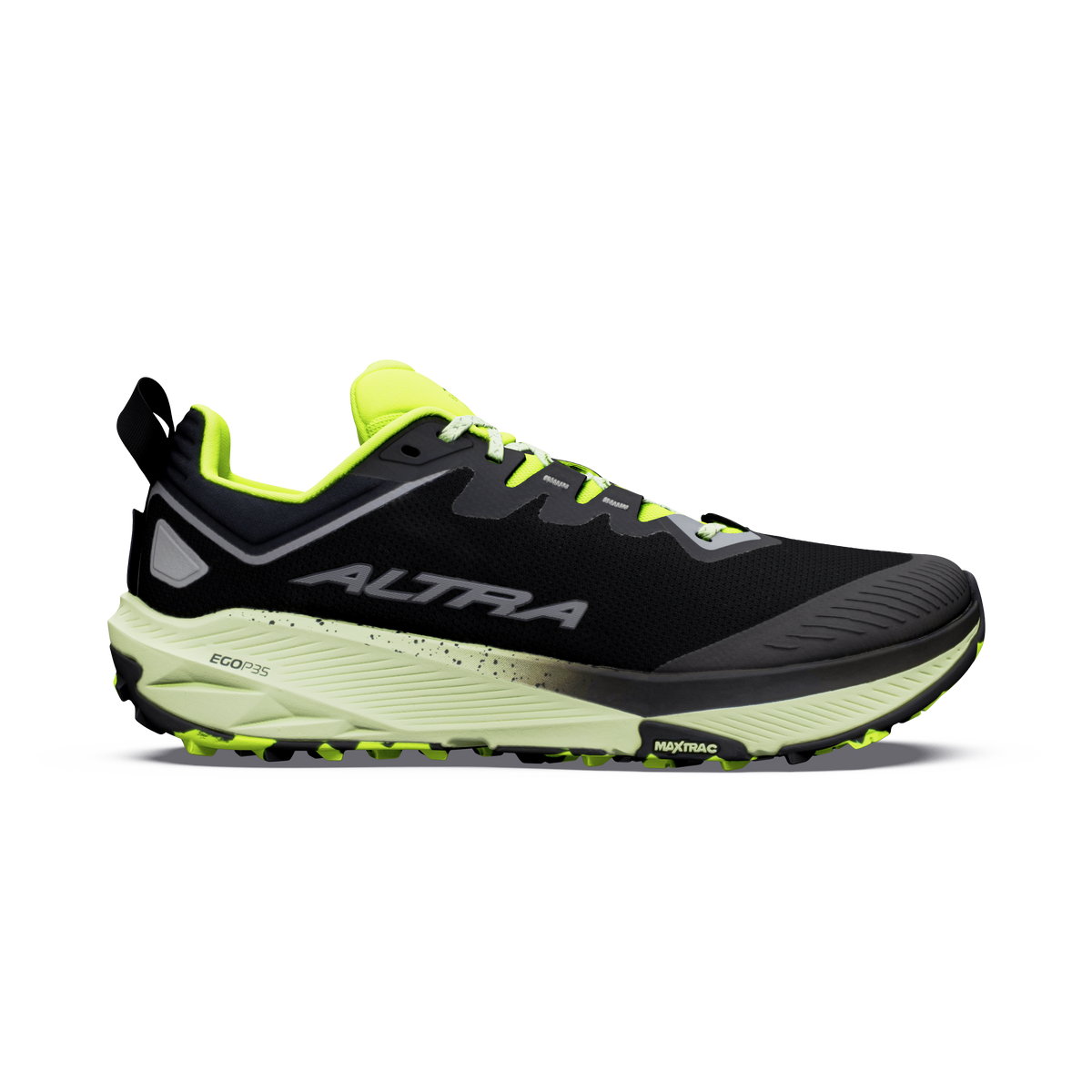 Altra Experience Wild 3 men's shoes in Black/Night Owl/Acid Lime — side profile.