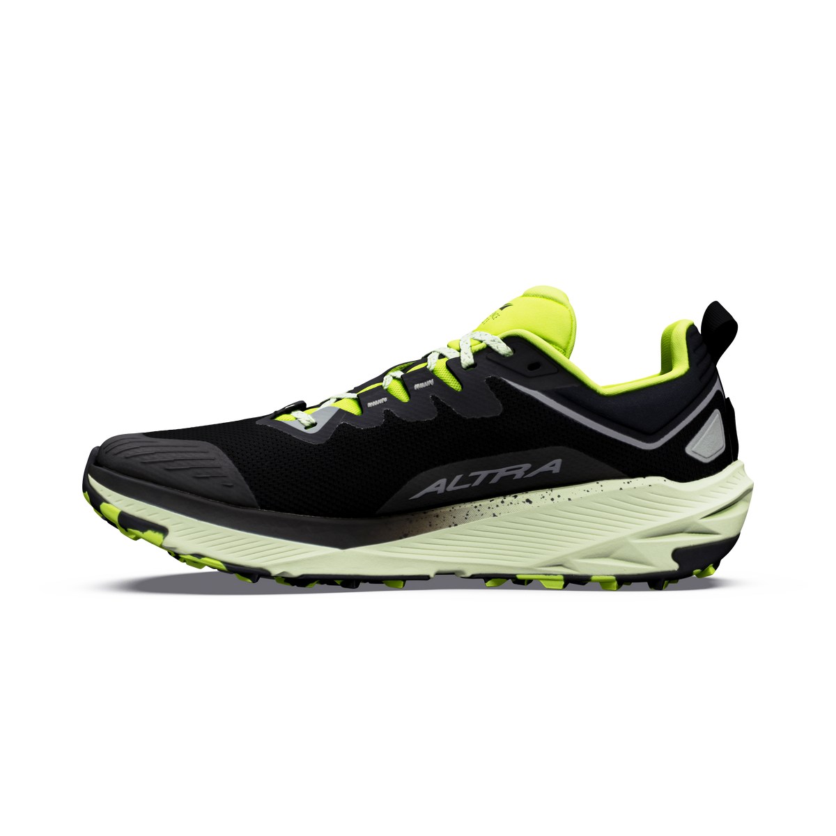 Altra Experience Wild 3 men's shoes in Black/Night Owl/Acid Lime — opposite side profile.