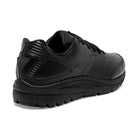 Brooks Addiction Walker 2 women's walking shoe in Black/Black, angled heel view