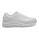 Women's Brooks Addiction Walker 2. White upper. White midsole. Lateral view.