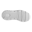 Women's Brooks Addiction Walker 2. White upper. White midsole. Bottom view.