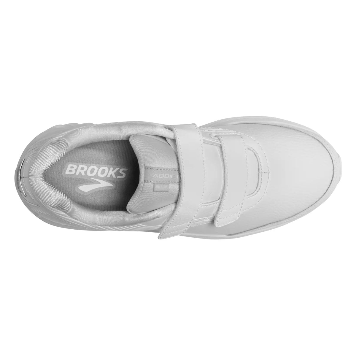 Brooks Addiction Walker V-Strap 2 women's shoe in White/White, top view