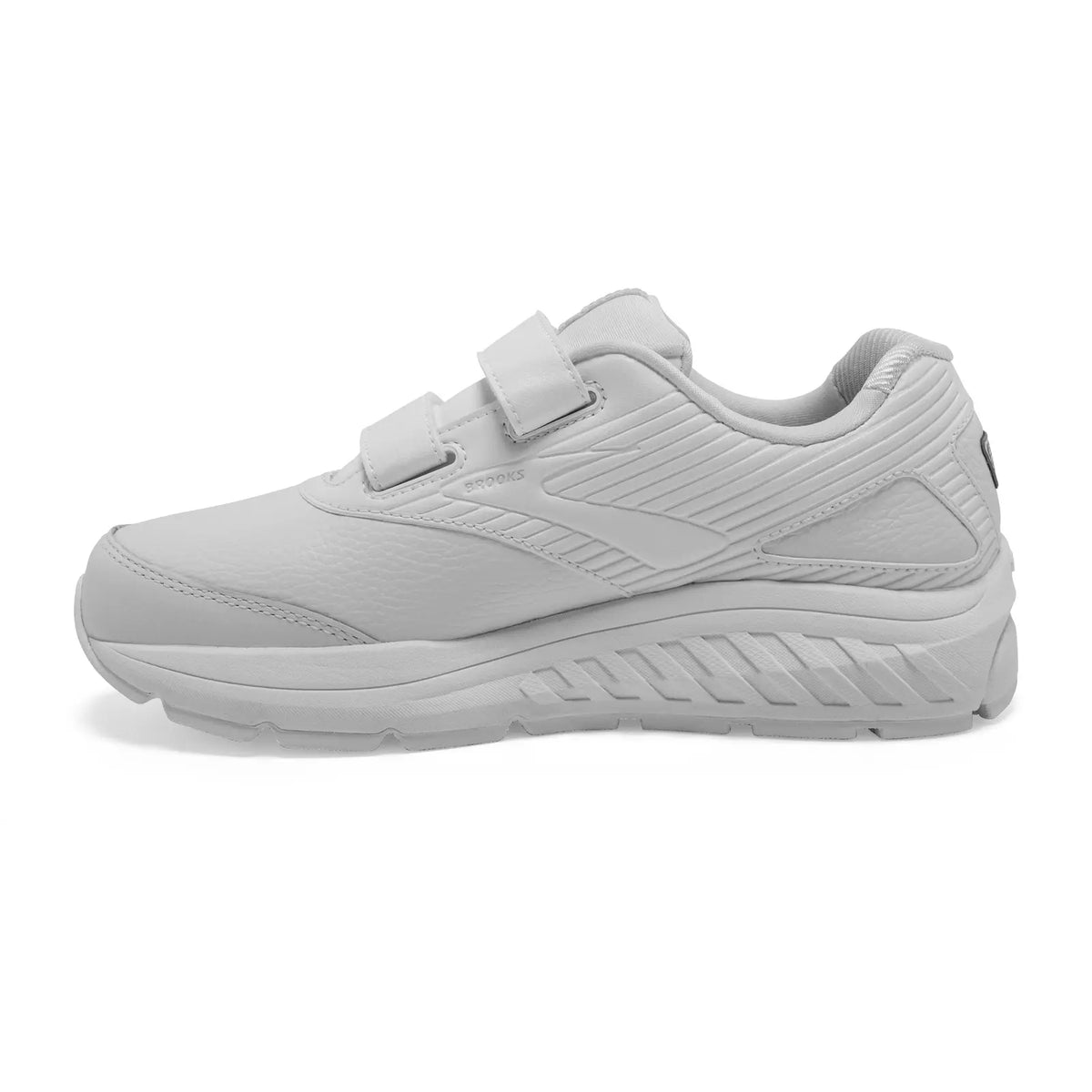 Brooks Addiction Walker V-Strap 2 women's shoe in White/White, medial view