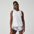 Brooks Dash Tank for women in White, front model view.