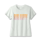 Brooks Distance Short Sleeve 2.0 for women in Heather Cool Mint/Run Happy, front product view
