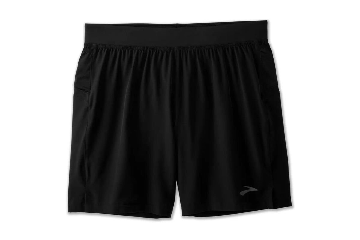 Brooks Sherpa 7-inch men's running shorts in Black, product-only front view