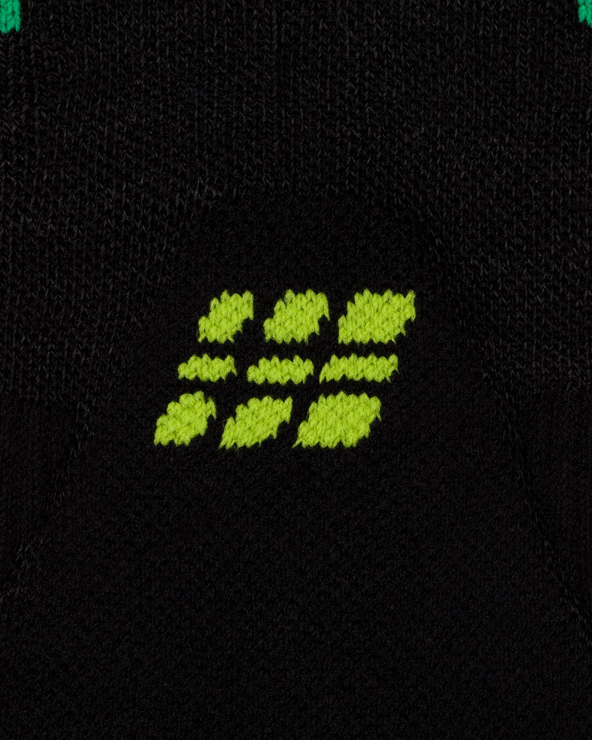 CEP Core Run Merino Mid Cut Compression Sock in Black/Lime, logo knit detail