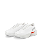 Pair of men's CEP Pro Run Optaspeed shoes in White, three-quarter view.