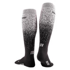 CEP men's Ski Snowfall Compression Socks in Black/Off White, back view