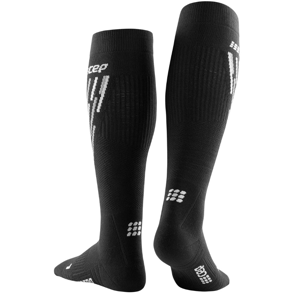 CEP women's Ski Thermo Compression Socks in Black/Anthracite, back view