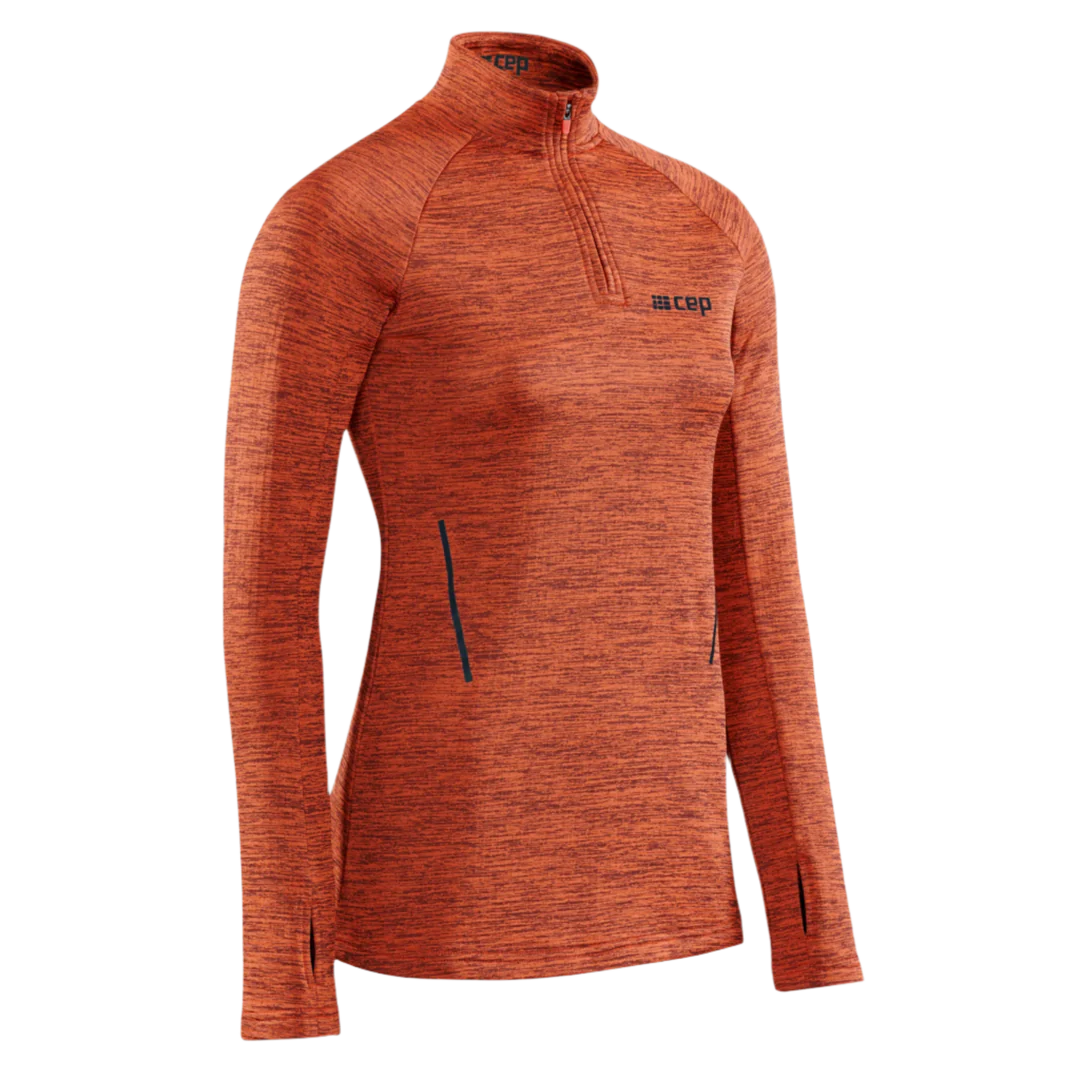 CEP Winter Run Quarter Zip Pullover Women's Dark Orange Melange