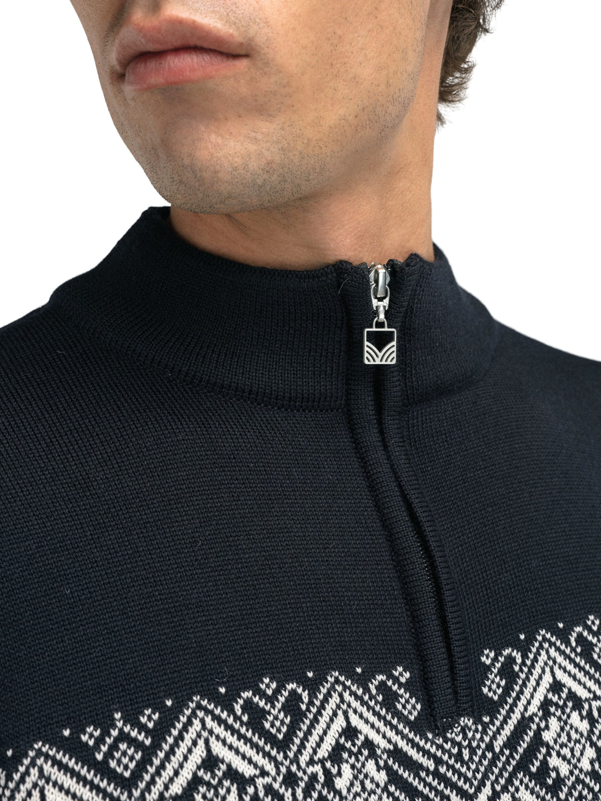 Dale of Norway Moritz Sweater Men's in Dark Charcoal/Black/Off White product view