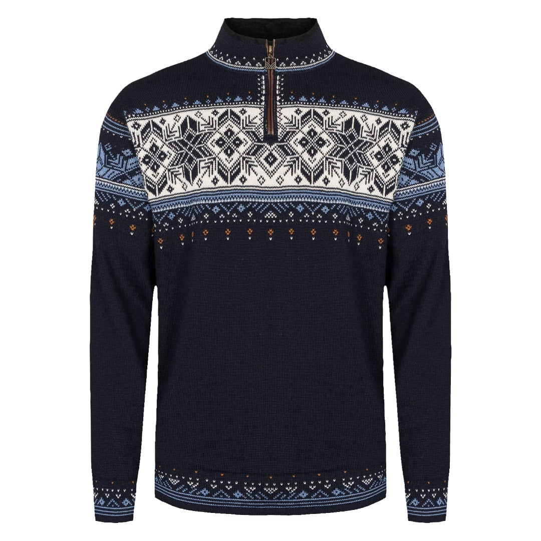 Dale of Norway Blyfjell Sweater, unisex, Navy/Off White/Blue Shadow – front product view