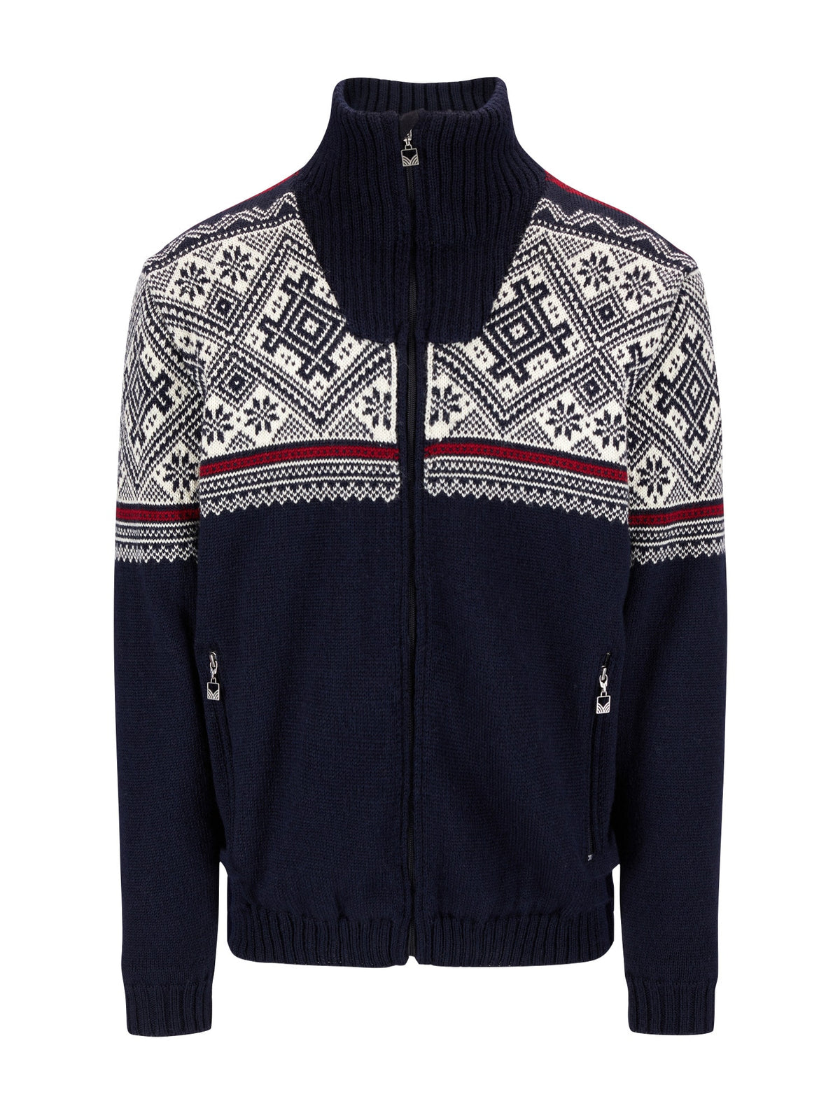 Dale of Norway Hardanger Windproof Jacket, men’s, Navy/Off White/Red Rose – front product view