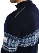 Dale of Norway Hovden Jacket, men’s, Navy/Off White/Blue Shadow – shoulder and sleeve detail