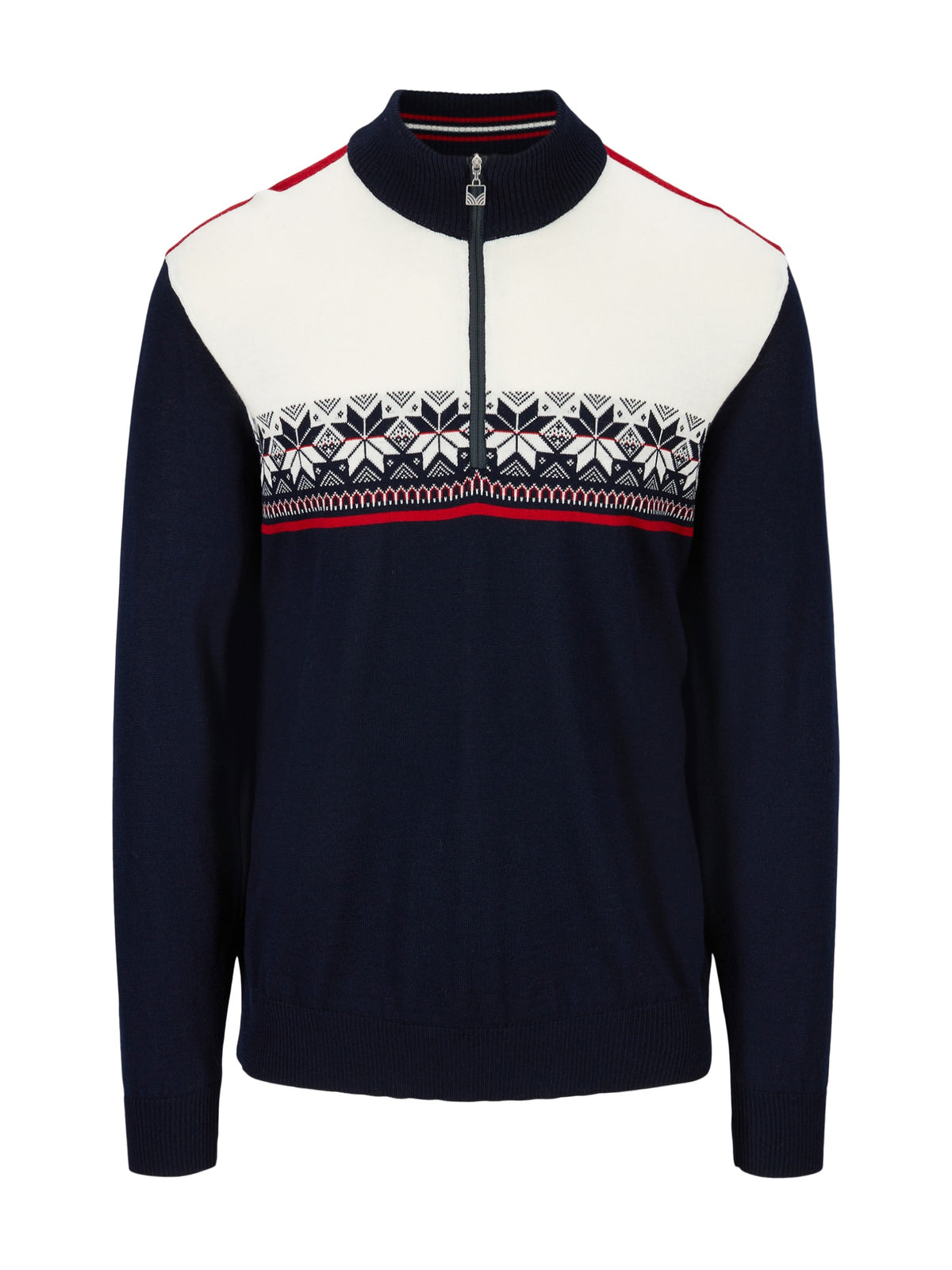Dale of Norway Liberg Sweater, men’s, Navy/Off White/Raspberry – front product view