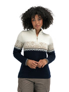 Dale of Norway women's Moritz sweater in Navy/Bronze/Beige/Off White, view 2