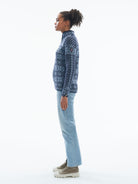 Dale of Norway Peace Sweater, women’s, Navy/Ice Blue – side on model