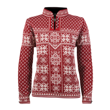 Dale of Norway Peace Sweater, women’s, Red Rose/Off White – front product view