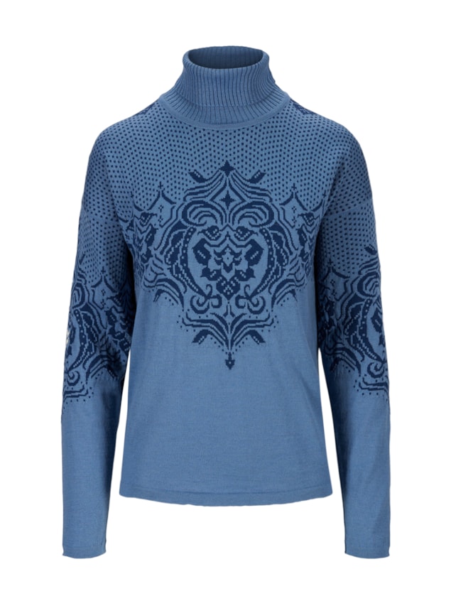 Dale of Norway Rosendal Sweater, women’s, Blue Shadow/Indigo – front product view