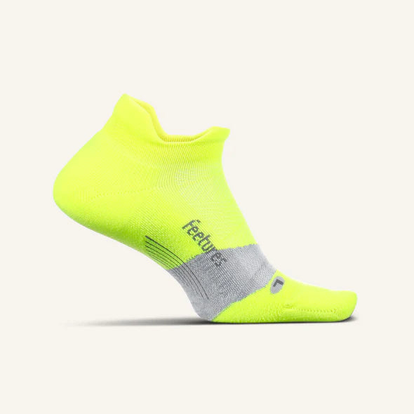 Feetures Elite Max Cushion No Show Tab. Yellow/Grey