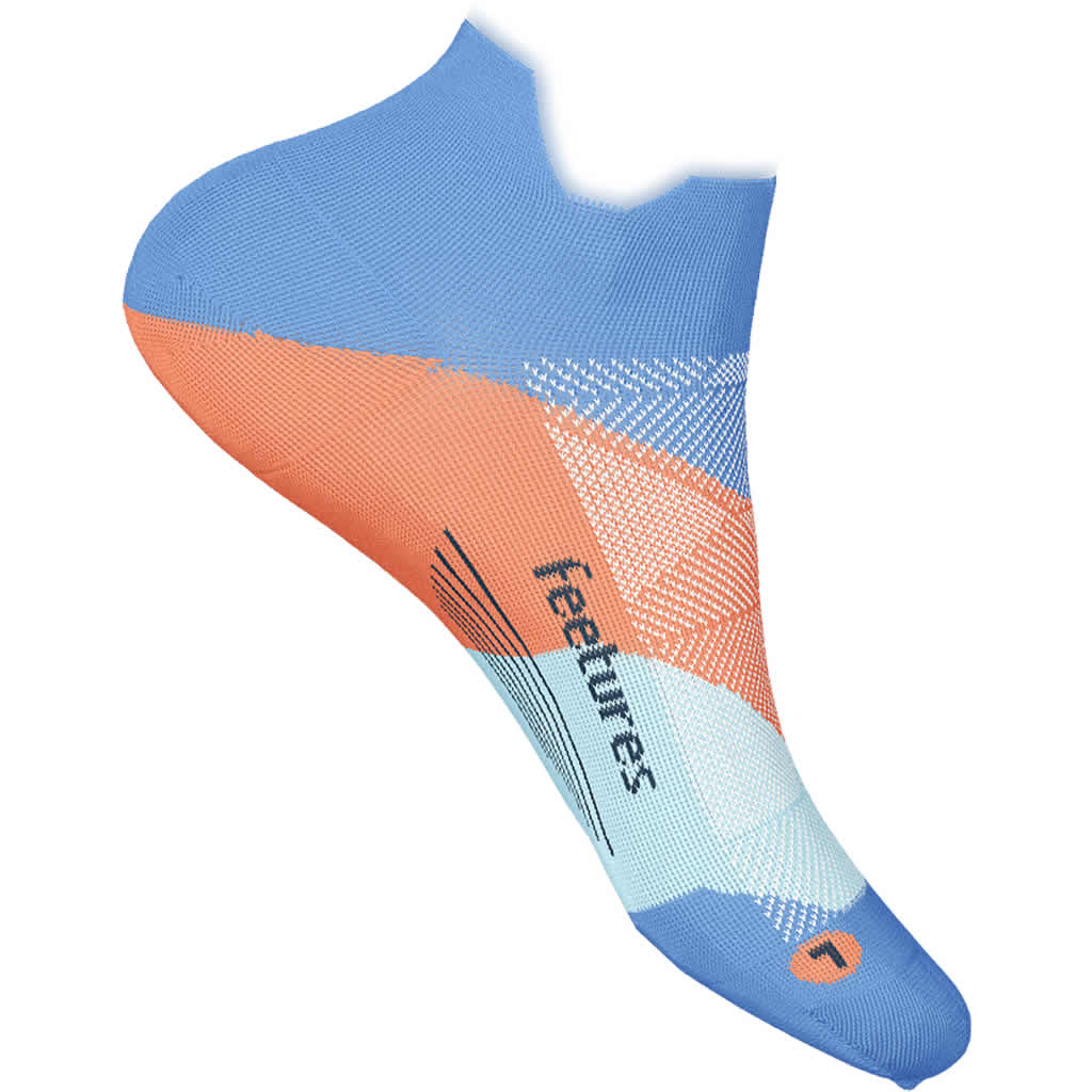 Feetures! Elite Ultra Light Cushion No Show Tab — Blue Burst