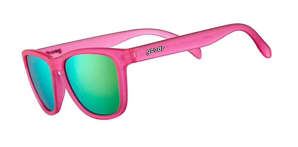 Goodr Sunglasses. OG. Pink. Front/Lateral View.