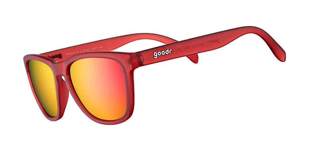 Goodr Sunglasses. OG. Orange. Front/Lateral View.