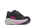 Women's HOKA Bondi 9 in Black/Neon Dragonfruit — lateral view.