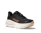 Women's HOKA Bondi 9 in Black/Rose Gold — lateral view.