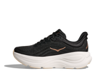 Women's HOKA Bondi 9 in Black/Rose Gold — medial view.