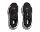 Women's HOKA Bondi 9 in Black/Rose Gold — top view.
