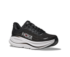 Men's HOKA Bondi 9 in Black/Vermillion — lateral view.