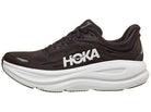 Men's HOKA Bondi 9 in Black/White — lateral view.