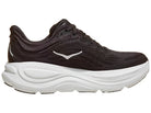 Women's HOKA Bondi 9 in Black/White — medial view.
