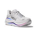 Women's HOKA Bondi 9 in Cosmic Grey/White — lateral view.