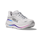 Women's HOKA Bondi 9 in Cosmic Grey/White — lateral view.