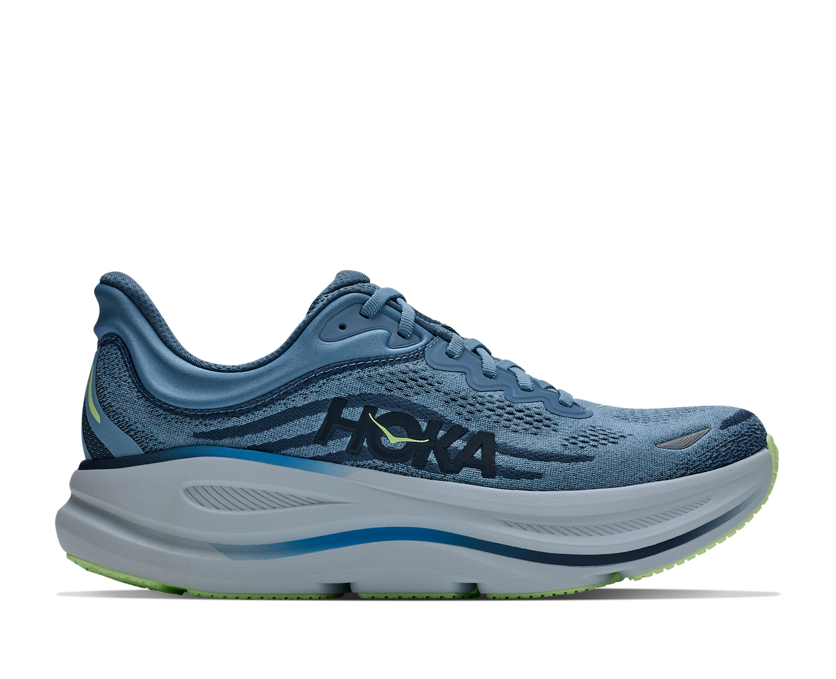 Men's HOKA Bondi 9 in Downpour/Thunder Cloud — alternate lateral view.
