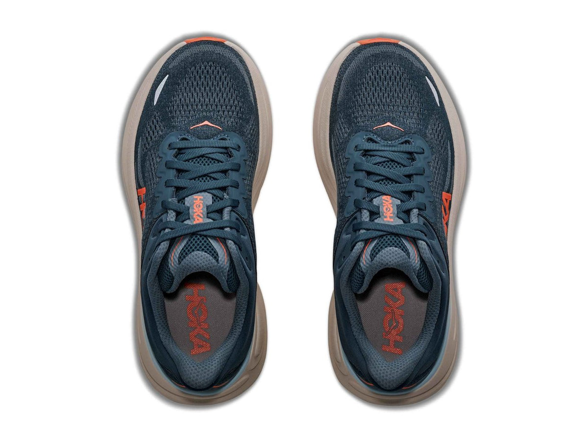 Women's HOKA Bondi 9 in Faded Navy/Slate Blue — top view.
