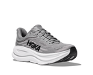 Men's HOKA Bondi 9 in Galactic Grey/Stellar Grey — front three-quarter view.