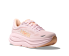 Women's HOKA Bondi 9 in Lilac Cream/Tangerine Glow — lateral view.