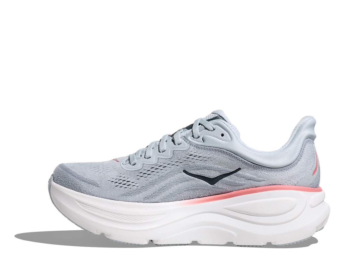Women's HOKA Bondi 9 in Mineral Blue/Washed Blue — medial view.