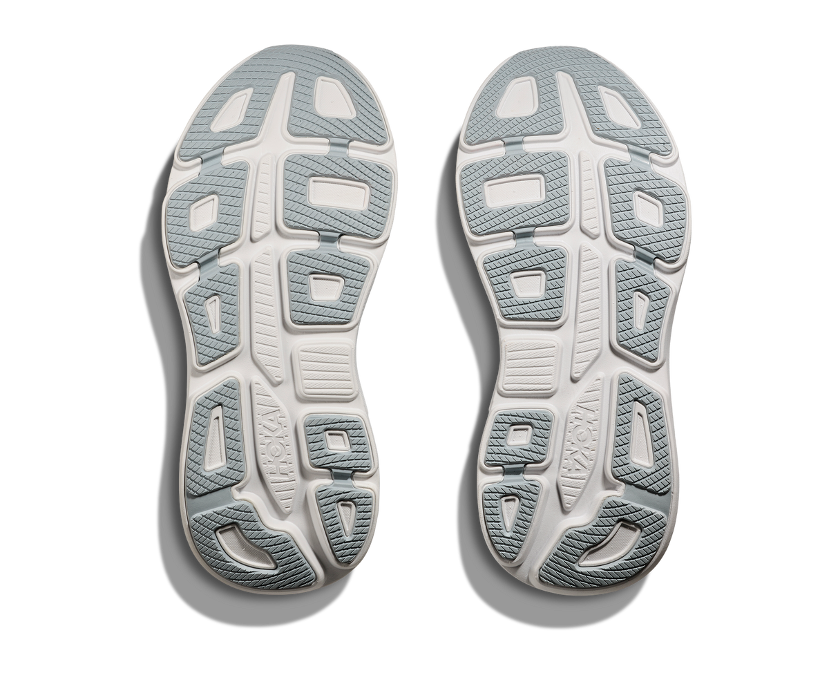 Women's HOKA Bondi 9 in Mineral Blue/Washed Blue — outsole view.