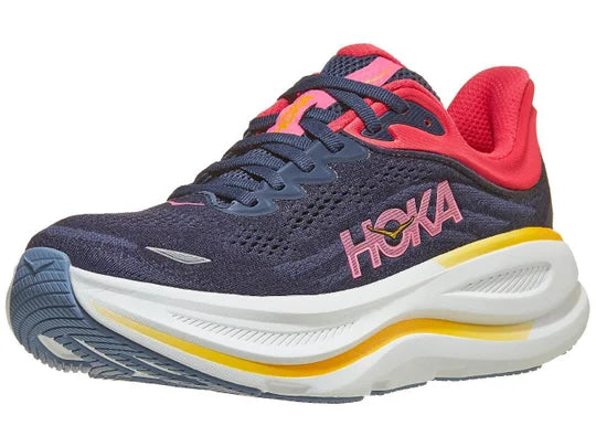 Women's HOKA Bondi 9 in Varsity Navy/Nautical Dusk — lateral view.
