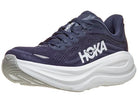 Men's HOKA Bondi 9 in Varsity Navy/White — lateral view.