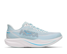 Women's Hoka Mach 7 in Glimmering Blue/Frost, lateral side view.