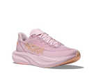Women's HOKA Mach 7 in Lilac Cream/Tangerine Glow, lateral view.