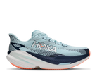 Women's Hoka Mach X3 in Glimmering Blue/Varsity Navy, lateral side view.