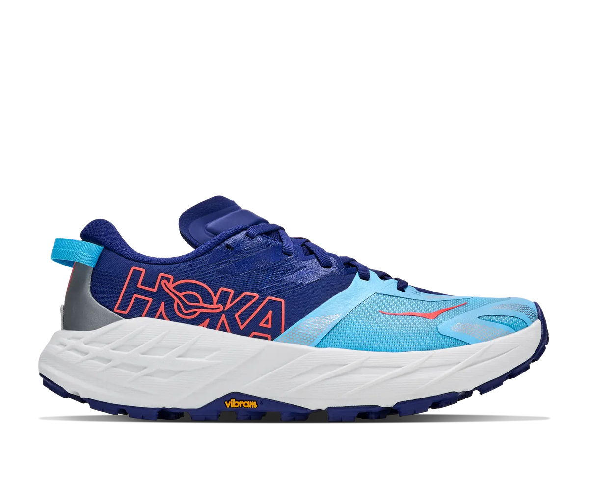 Women's HOKA Speedgoat 7 in Blueberry/Cosmic Grey, lateral view.